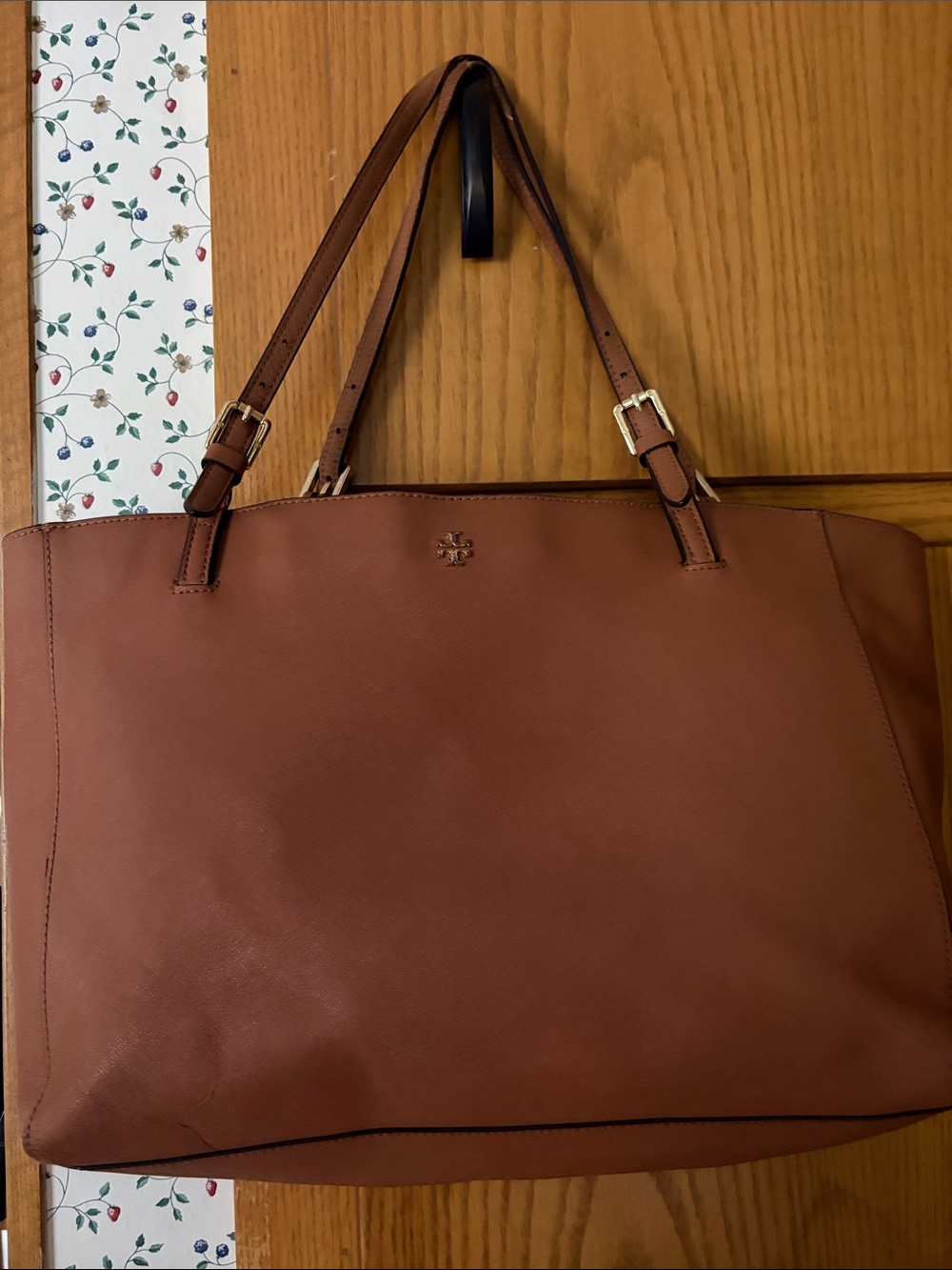 Tory Burch Tan Leather Robinson Saffiano Latge Breifcase Tote 19” x 11” x 6”